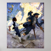 N. C. Wyeth Long John Silver und sein Papagei Poster (Vorne)