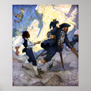 N. C. Wyeth Long John Silver und sein Papagei Poster