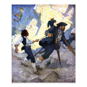 N. C. Wyeth Long John Silver und sein Papagester Fotodruck