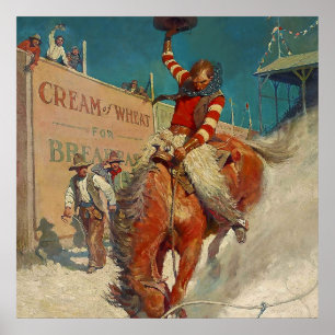 N C Wyeth Western-Gemälde „Das Rodeo“ Poster