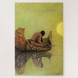 N C Wyeth Western-Gemälde „The Silent Fisherman“ Puzzle