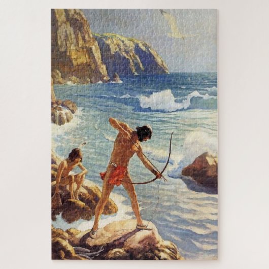 N C Wyeth Western Malerei "First Maine Fishermen" Puzzle (Vertikal)