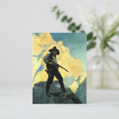 N C Wyeth Western Malerei "Letzter Stand" Postkarte (Stehend Vorderseite)