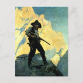 N C Wyeth Western Malerei "Letzter Stand" Postkarte (Vorderseite)