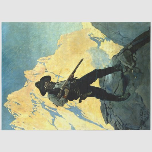 N C Wyeth Western Malerei "Letzter Stand" Seidenpapier (Vorderseite)