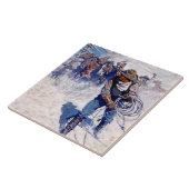 N C Wyeth Western Malerei "Roping Wild Horses" Fliese (Seite)