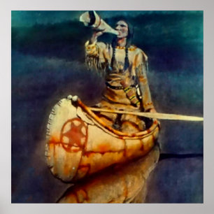 N C Wyeth Western Malerei "The Moose Call" Poster