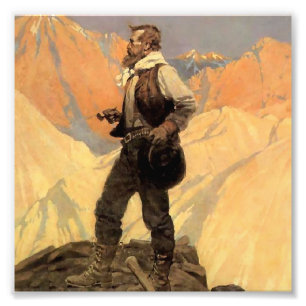 N C Wyeth Western Malerei "The Prospector" Fotodruck