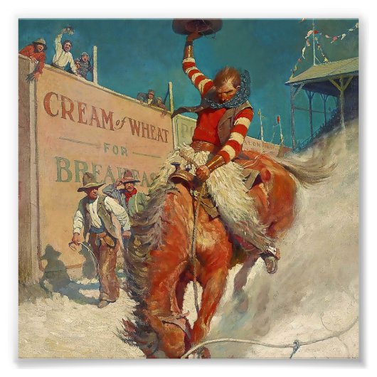 N C Wyeth Western Malerei "The Rodeo" Fotodruck (Vorne)