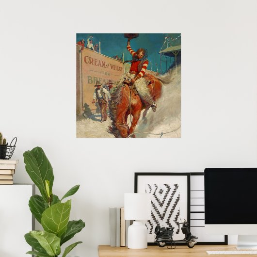N C Wyeth Western Malerei "The Rodeo" Poster (Heimbüro)