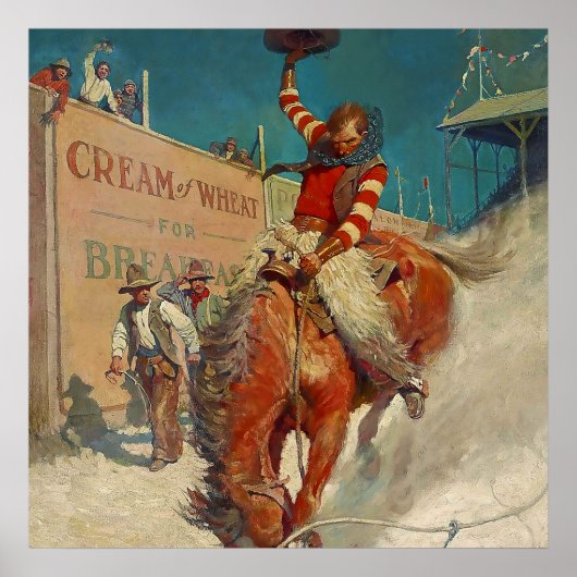 N C Wyeth Western Malerei "The Rodeo" Poster (Vorne)