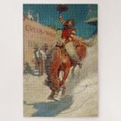 N C Wyeth Western Malerei "The Rodeo" Puzzle (Vertikal)