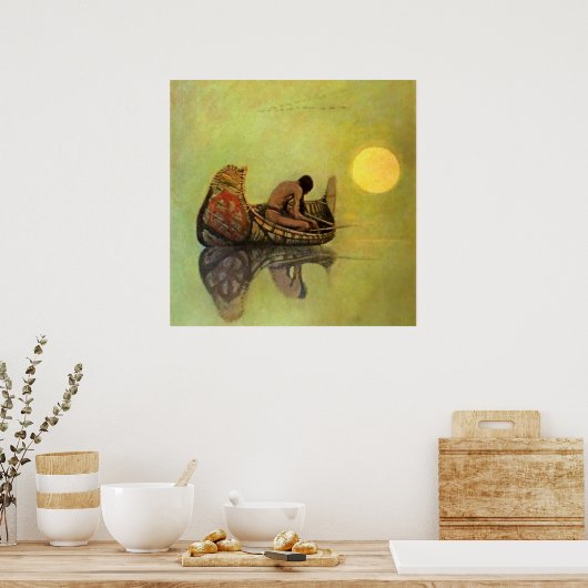 N C Wyeth Western Malerei "The Silent Fisherman" Poster (Küche)