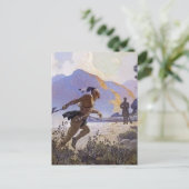 N C Wyeth Western Malerei "The Tomahawk" Postkarte (Stehend Vorderseite)
