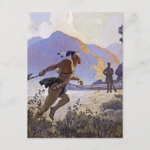 N C Wyeth Western Malerei "The Tomahawk" Postkarte