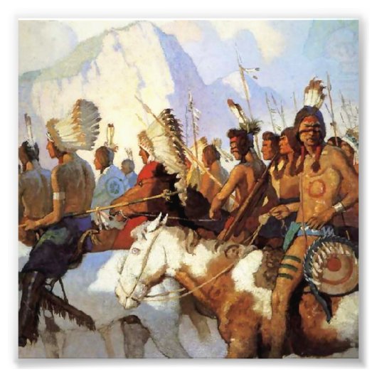 N C Wyeth Western Malerei "The War Party" Fotodruck (Vorne)