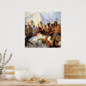 N C Wyeth Western Malerei "The War Party" Poster (Küche)