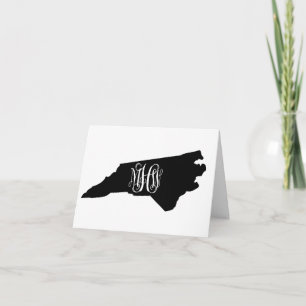 N Carolina Schwarz Weiß Rebe Monogramm DIY BG Dankeskarte
