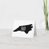 N Carolina Schwarz-weiß Vine Monogram DIY BG Dankeskarte (Vorderseite)