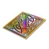 N Celtic Rainbow Custom Monogram Tile Fliese (Seite)