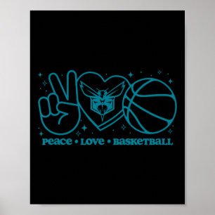 N Charlotte Hornets Frieden Liebe Sketll Poster