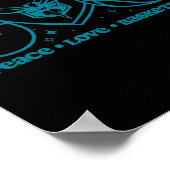 N Charlotte Hornets Peace Love Sketll  Poster (Ecke)