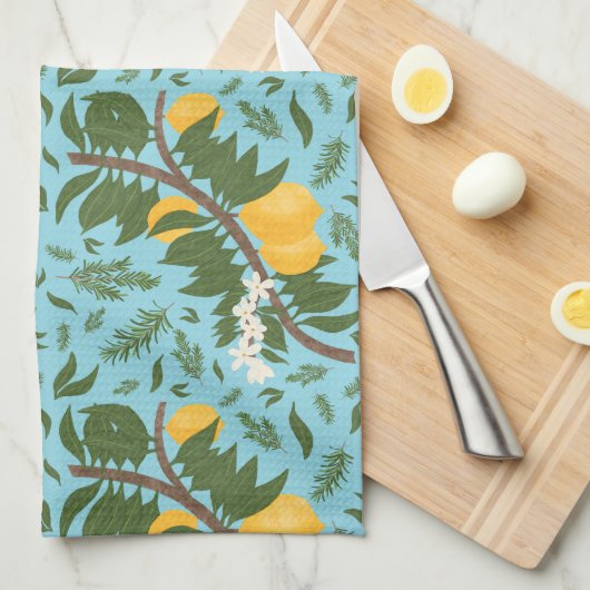 n-Drenched Lemons Sky Blue | Geschirrtuch (Viertel Falte)