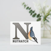 N für Nuthatch Postkarte (Stehend Vorderseite)
