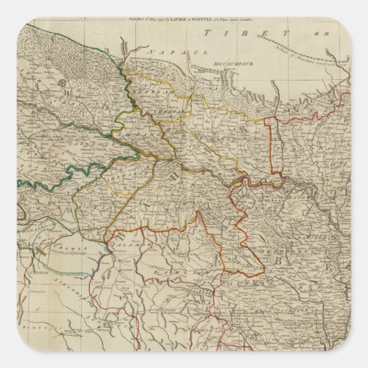 N Hindostan 2 Quadratischer Aufkleber (Vorderseite)