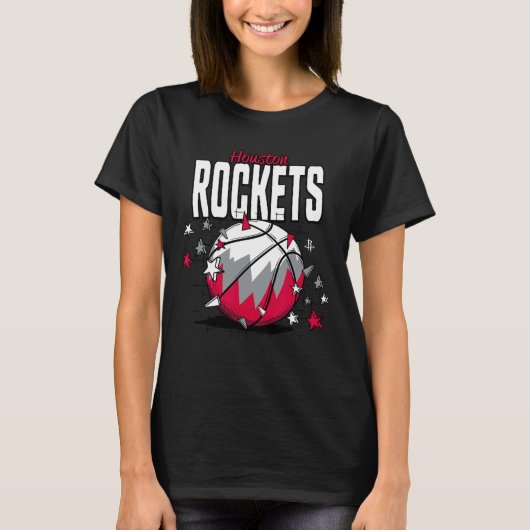N Houston Rockets Sketll Doodle Stars T-Shirt (Vorderseite)