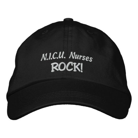 N.I.C.U. Nurses Rock! Bestickte Baseballkappe (Vorderseite)