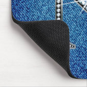 N Imitate -"Diamant Bling" auf Denim Mousepad (Ecke)