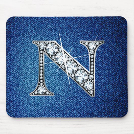 N Imitate -"Diamant Bling" auf Denim Mousepad (Vorne)