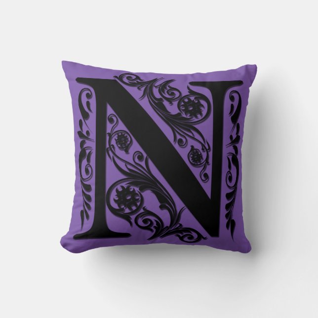 N Initialbuchstabe Monogramm - Kissen (Vorderseite)