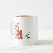 N ist für Kindermädchen-Tasse Zweifarbige Tasse (Vorderseite Links)