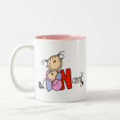 N ist für Kindermädchen-Tasse Zweifarbige Tasse (Links)