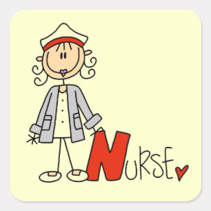 N ist für Krankenschwester Quadratischer Aufkleber