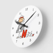 N ist für Krankenschwester Runde Wanduhr (Winkel)