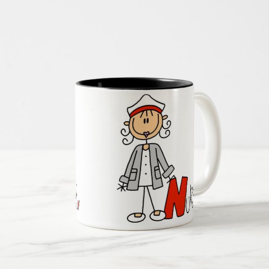 N ist für Krankenschwester Zweifarbige Tasse (VorderseiteRechts)