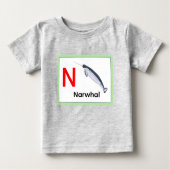 N ist für Narwhal Baby T-shirt (Vorderseite)
