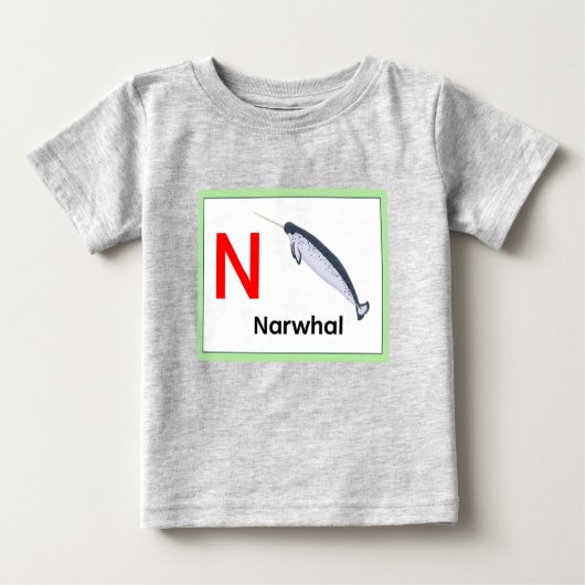 N ist für Narwhal Baby T-shirt (Vorderseite)