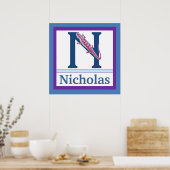 N ist für Newt und Boy Name Wall Art für Kinder Poster (Küche)