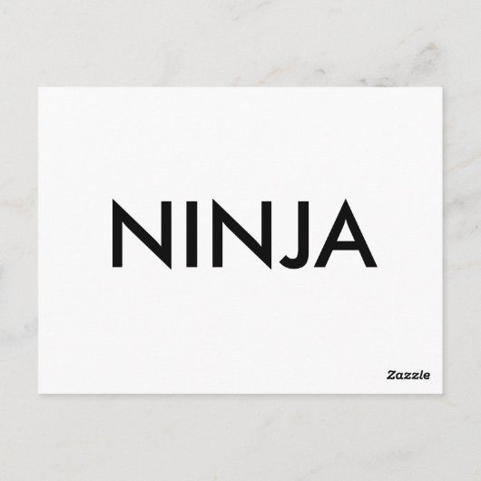 "N" ist für Ninja Alphabet Flashcard Postkarte (Rückseite)