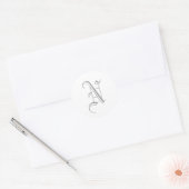 N Letter Monogram Sticker Grau Altes Englisch (Umschlag)