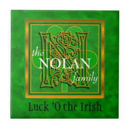 N "Luck of the Irish" Family Custom Monogram Tile Fliese