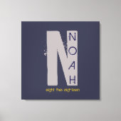 N Monogram, Initial Bar Bat Mitzvah Sign-In Board Leinwanddruck (Vorderseite)