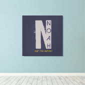 N Monogram, Initial Bar Bat Mitzvah Sign-In Board Leinwanddruck (Insitu (Holzboden))