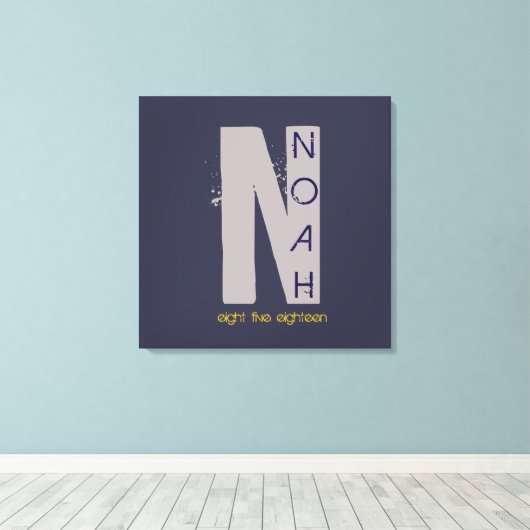 N Monogram, Initial Bar Bat Mitzvah Sign-In Board Leinwanddruck (Insitu (Holzboden))