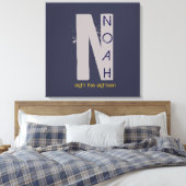 N Monogram, Initial Bar Bat Mitzvah Sign-In Board Leinwanddruck (Insitu (Schlafzimmer))