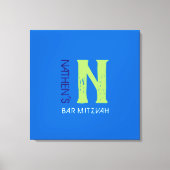 N Monogram, Initial Bar Bat Mitzvah Sign-In Board Leinwanddruck (Vorderseite)